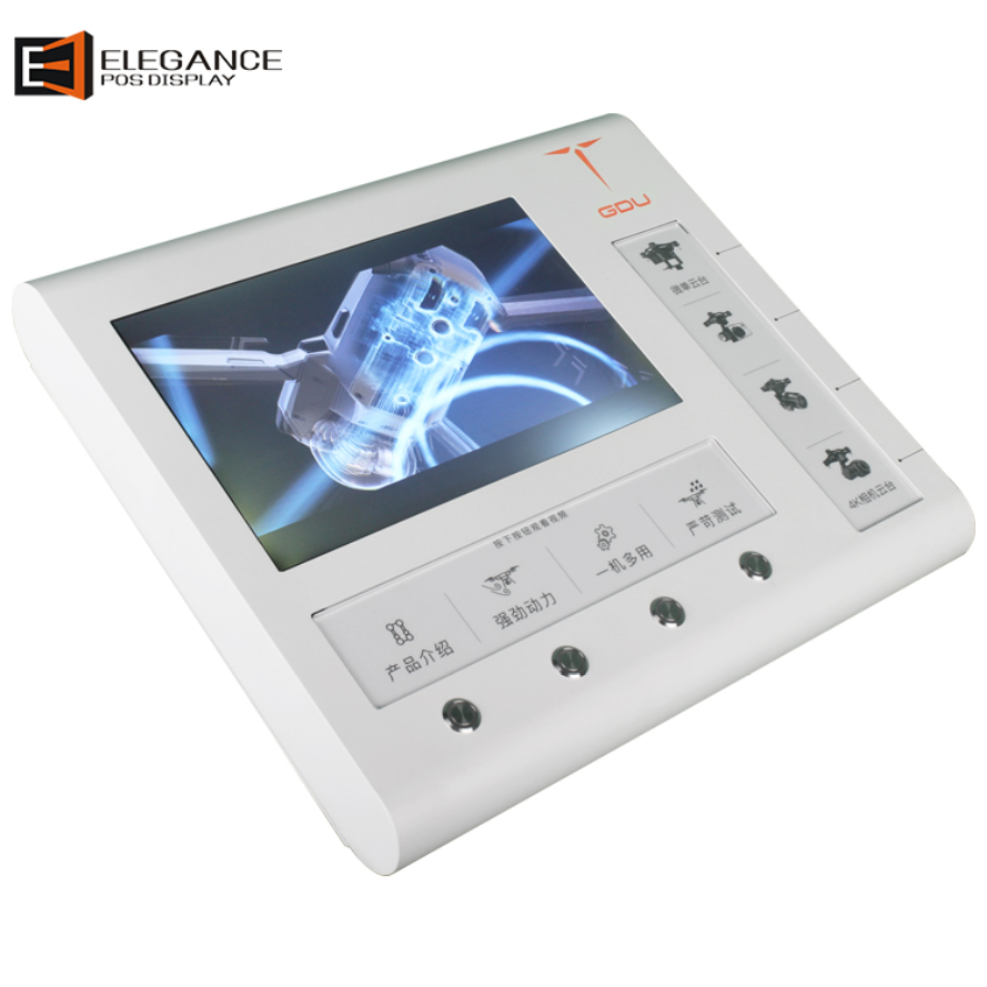 定制白色金屬無人機展示架帶LCD屏